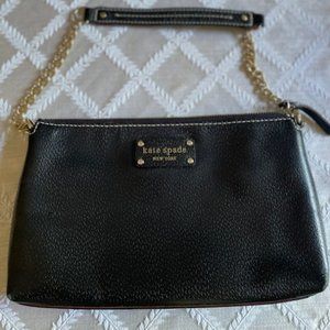 Kate Spade Handbag (Black Leather & Gold Chain)